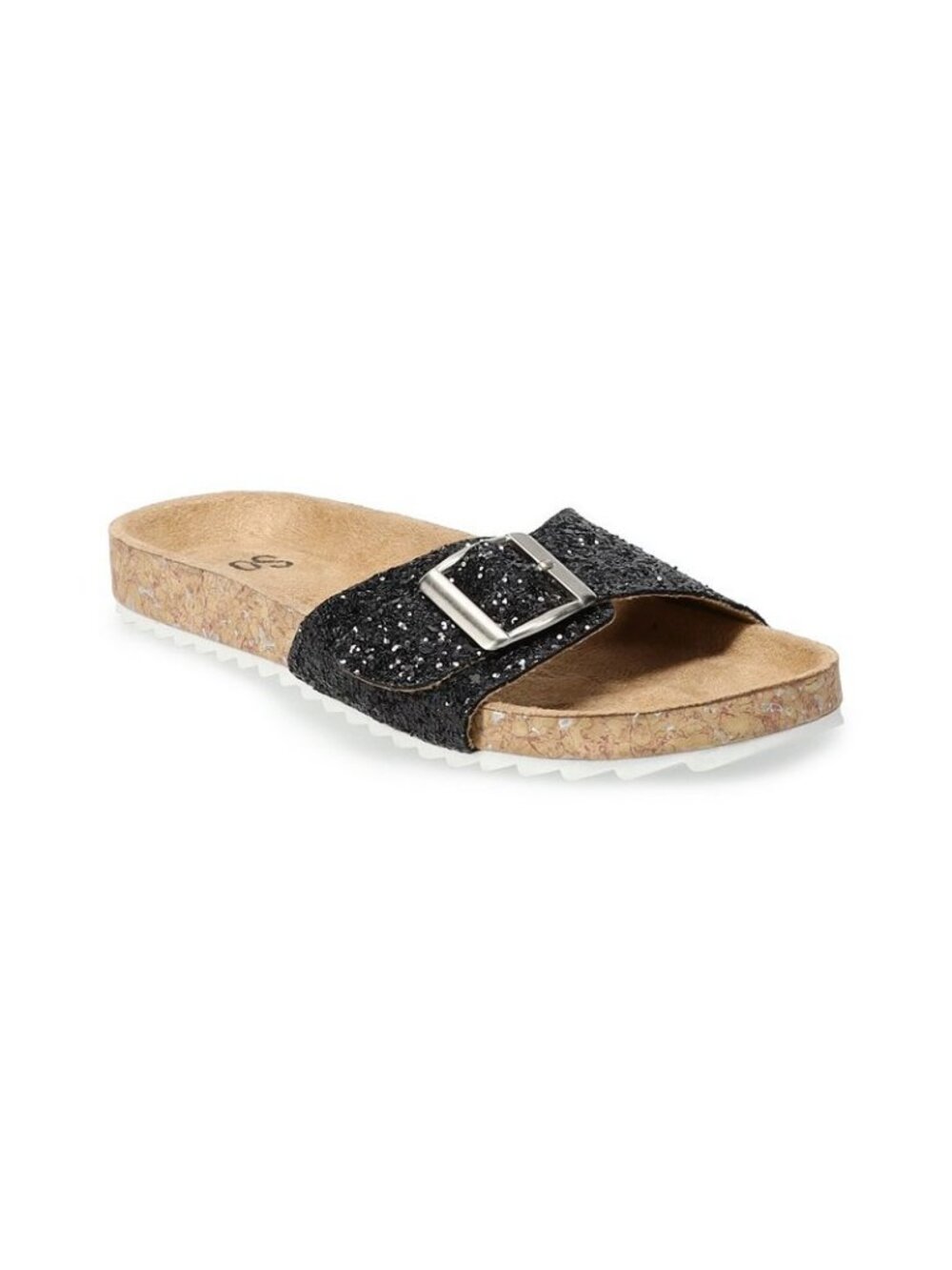 SO Calliee Girls Glitter Slide Sandals With Buckle Size 13 Black